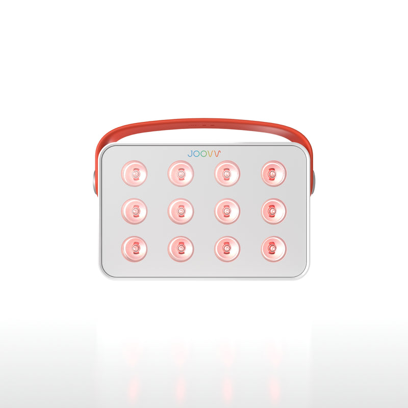 Joovv Go 2.0 front view with LEDs illuminated